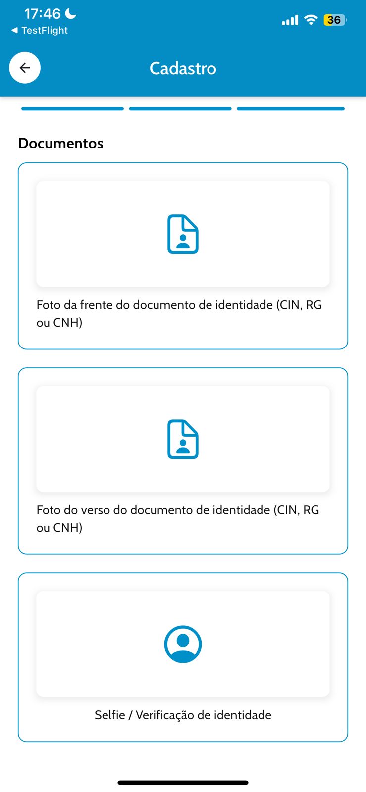 Tela de cadastro do hóspede no app Proguest